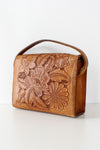 Caramel Leather Tooled Handbag