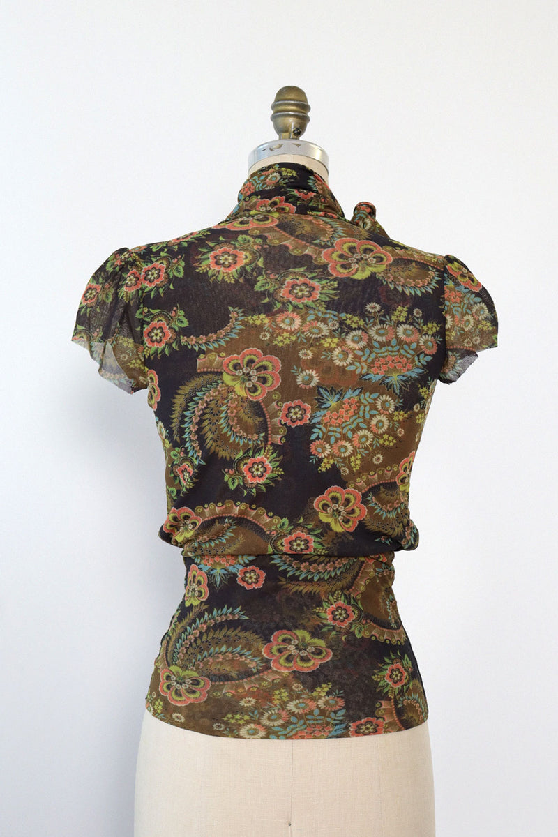 Sweet Pea Printed Mesh Top XS/S