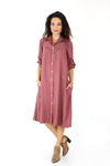 Raspberry Shirtdress w/ Pockets