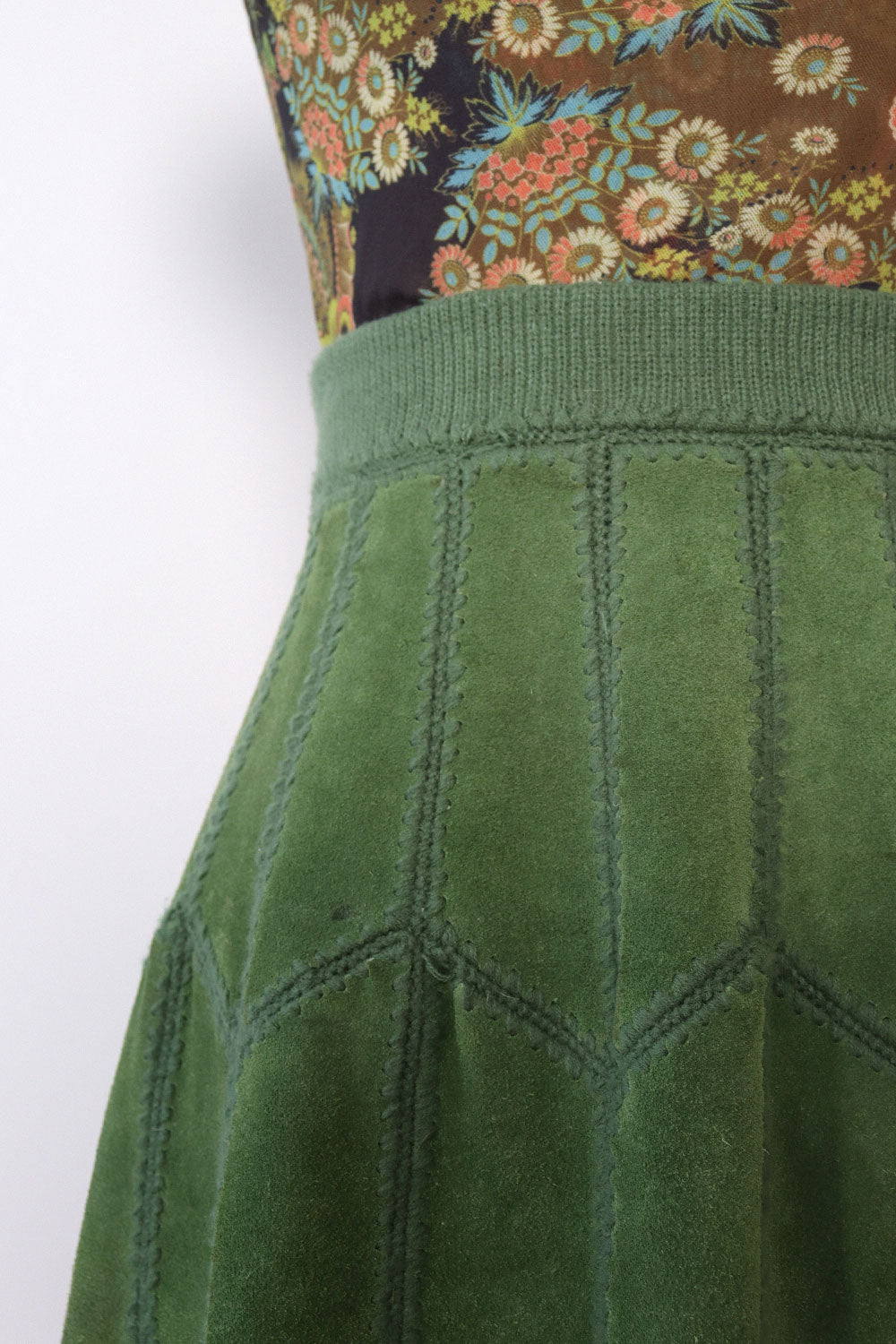 Fern Suede Crochet Skirt S/M