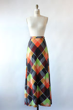 Electric Plaid Maxi Skirt M