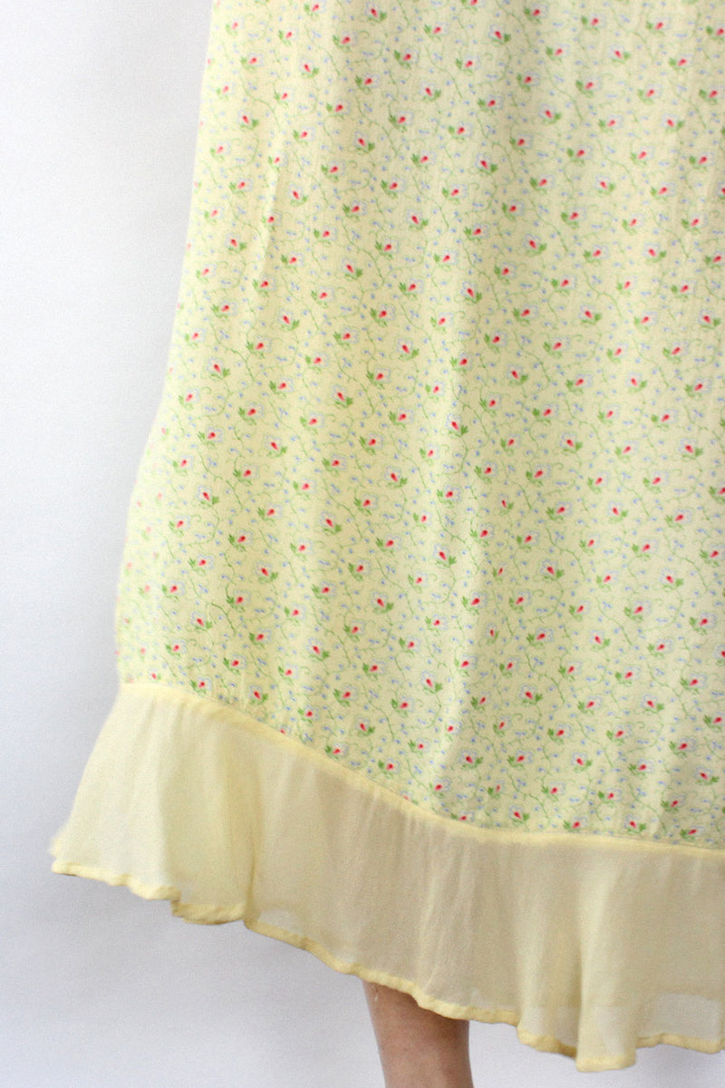 April Cornell Pale Floral Skirt M/L
