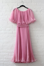 Miss Elliette Pleated Chiffon Dress S/M