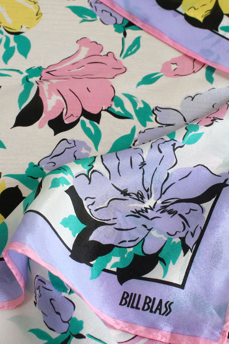 Bill Blass Silk Floral Scarf
