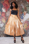 Oleg Cassini Gold Pleat Skirt M