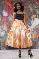 Oleg Cassini Gold Pleat Skirt M