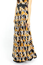 70s plaid maxi dress M | Anne Fogarty