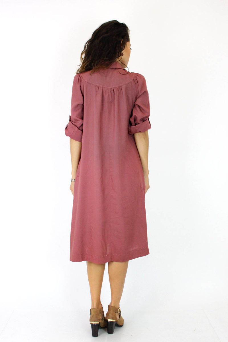 Raspberry Shirtdress w/ Pockets