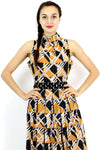 70s plaid maxi dress M | Anne Fogarty