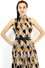 70s plaid maxi dress M | Anne Fogarty