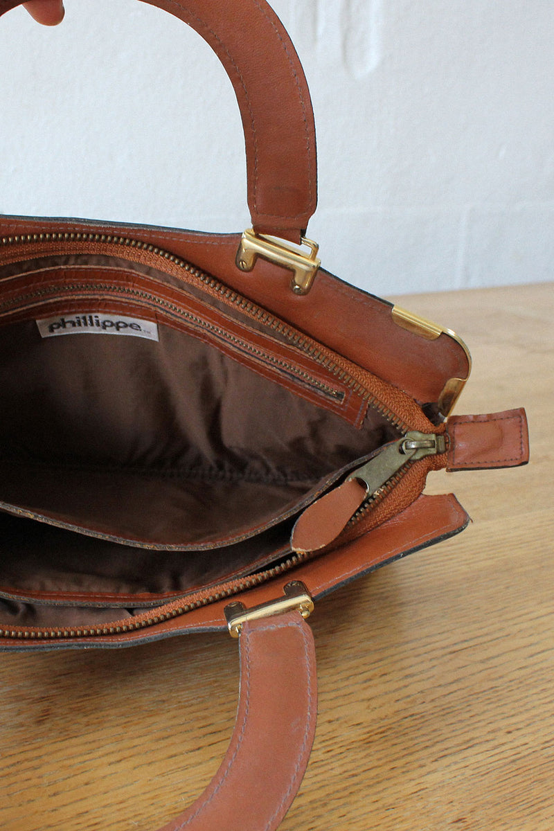 Phillippe Rust Suede Attache Bag