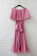Miss Elliette Pleated Chiffon Dress S/M