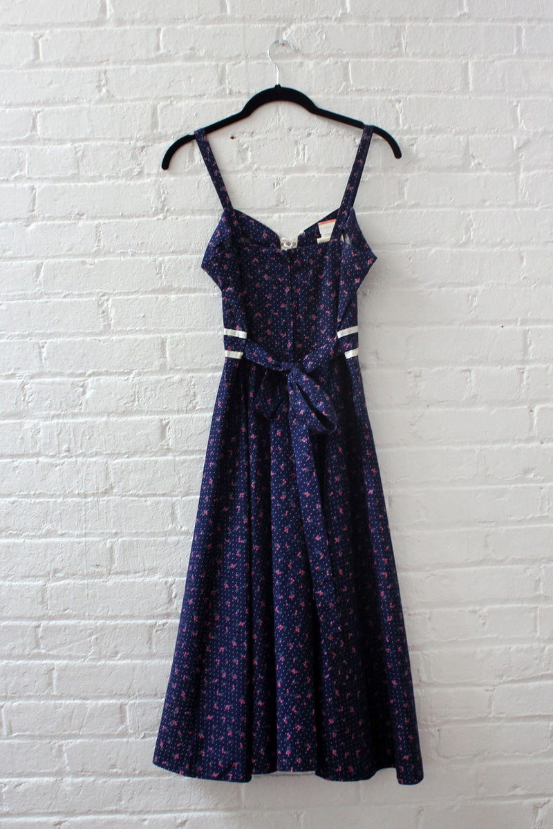 Midnight Ditsy Floral Gunne Sax Dress XS