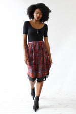 Feather Silk Paisley Skirt S