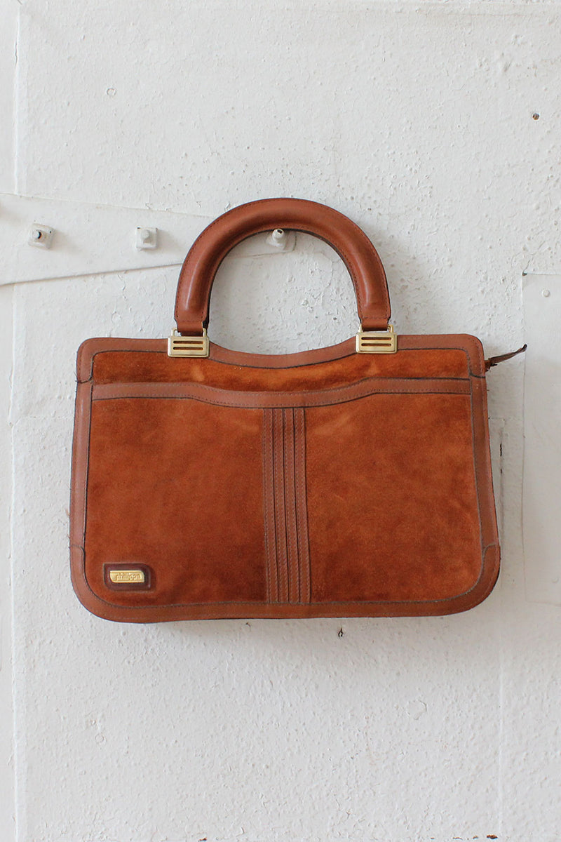 Phillippe Rust Suede Attache Bag