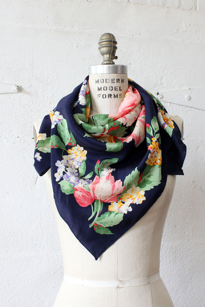 Rich Floral Silk Scarf