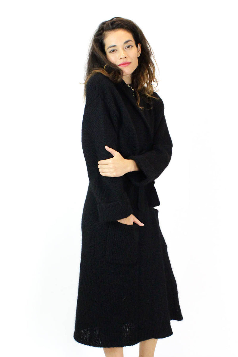 Black Mohair Sweater Coat