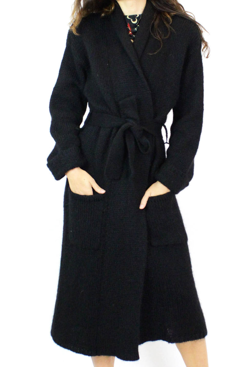 Black Mohair Sweater Coat