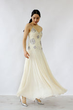 Jerri Trenell Rhinestone Chiffon Dress S