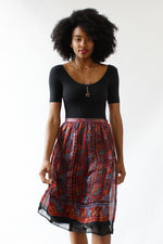 Feather Silk Paisley Skirt S