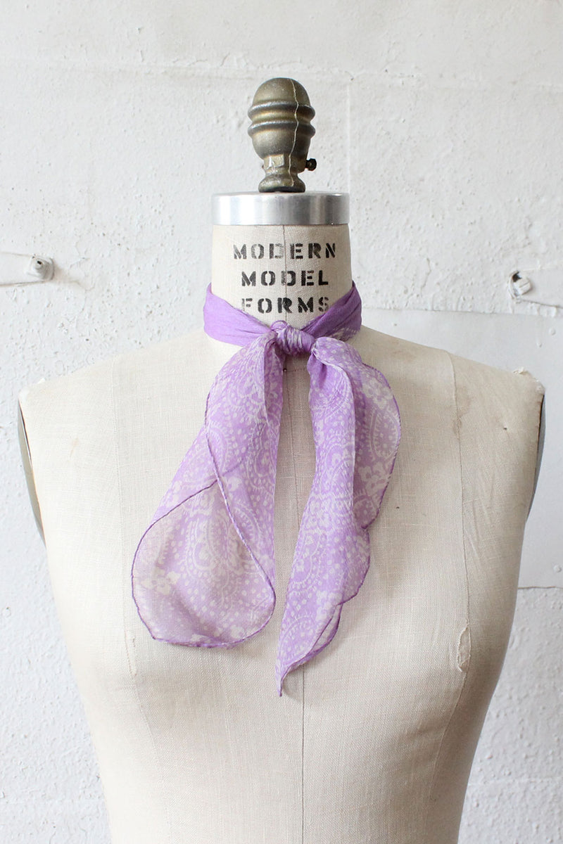 Lilac Silk Chiffon Scarf