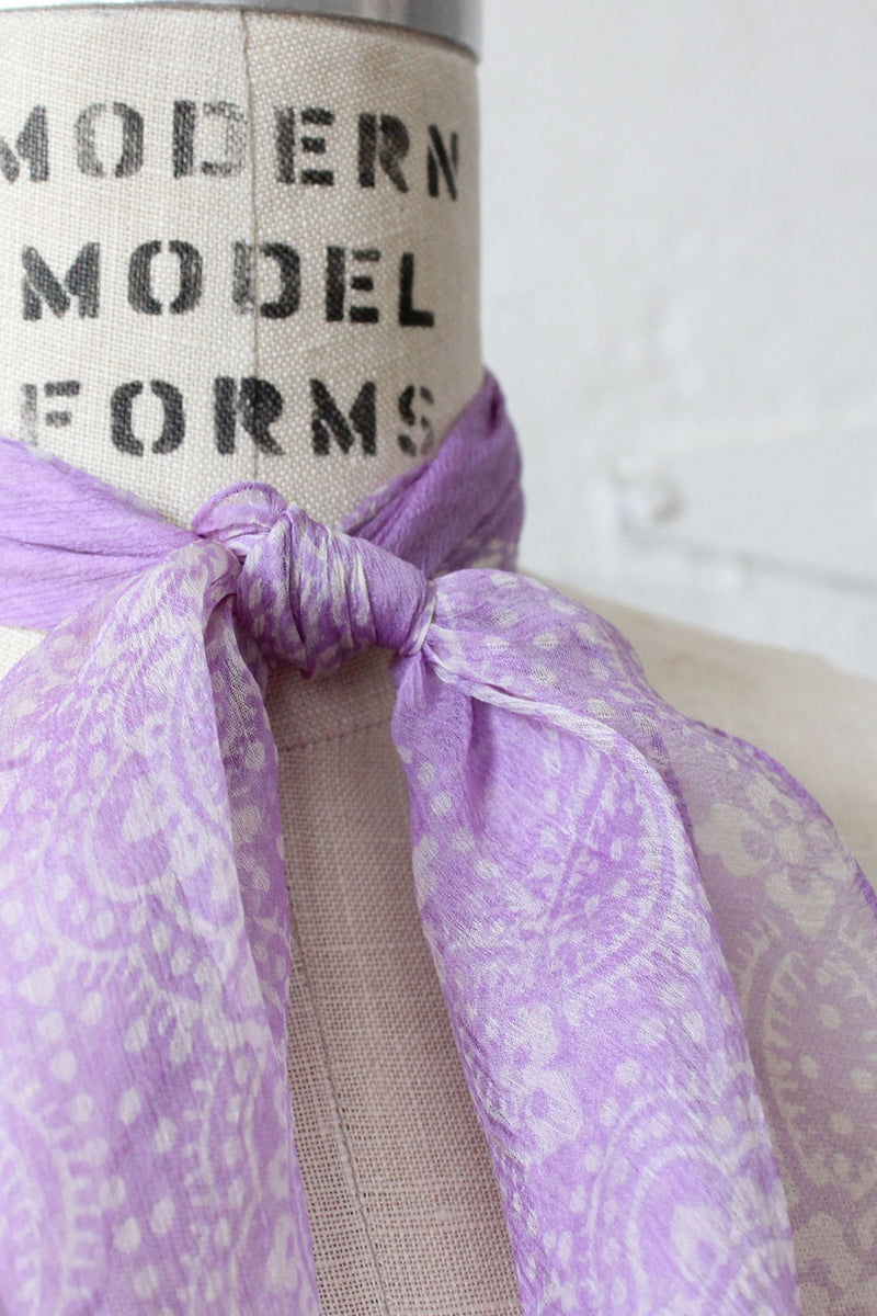 Lilac Silk Chiffon Scarf