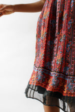 Feather Silk Paisley Skirt S