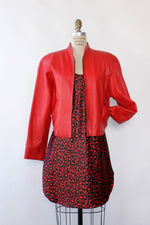 Ruby Red Leather Jacket M/L