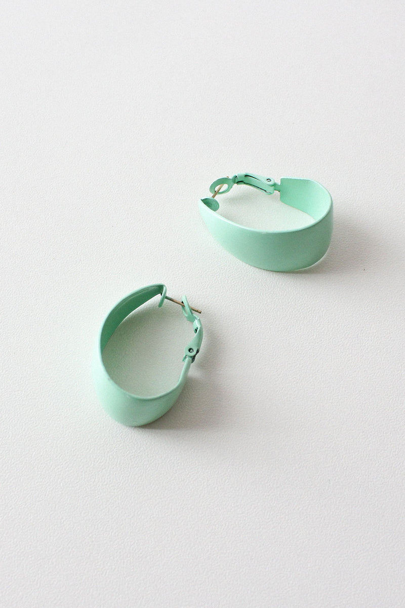 Mint Enamel Hoops