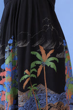 Palms and Cranes Rayon Dress XS-M