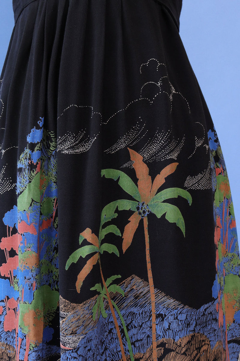 Palms and Cranes Rayon Dress XS-M
