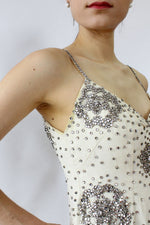 Jerri Trenell Rhinestone Chiffon Dress S