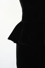 Noir Velvet Peplum Bustier Dress M/L
