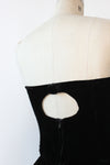 Noir Velvet Peplum Bustier Dress M/L