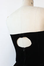 Noir Velvet Peplum Bustier Dress M/L