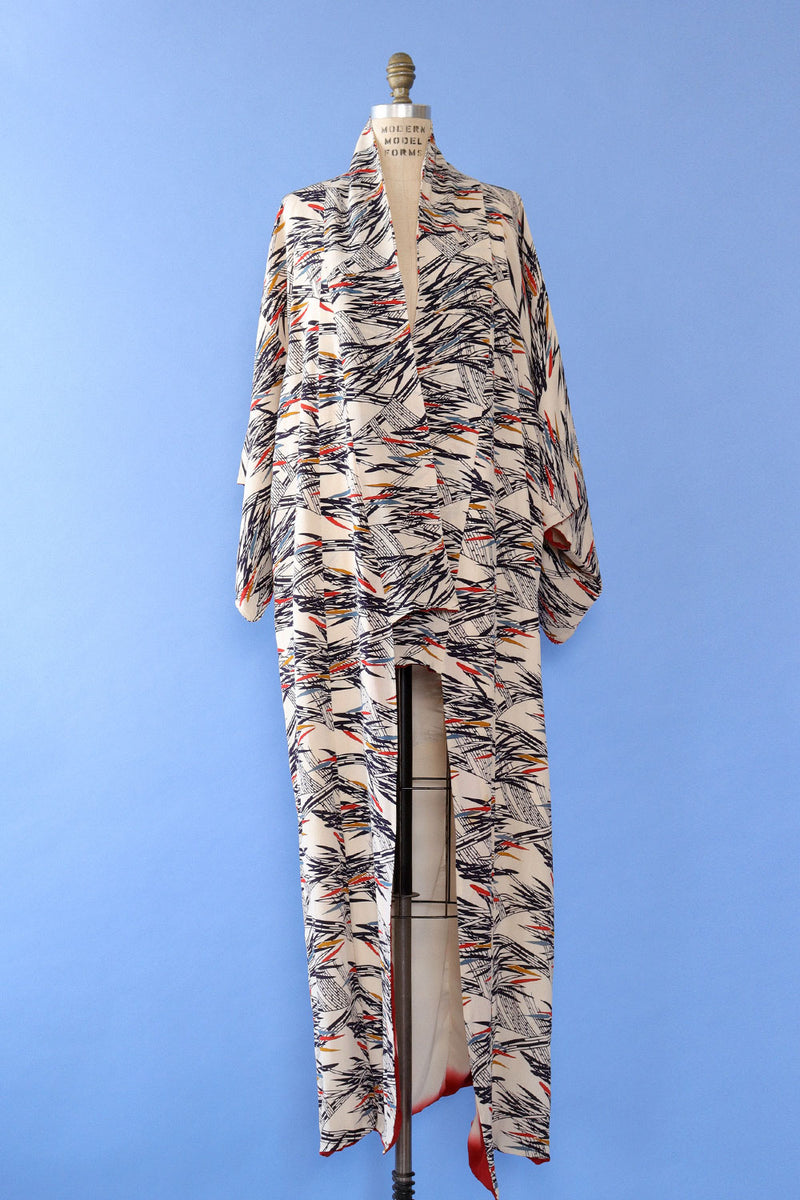 Midcentury Abstract Kimono S-L