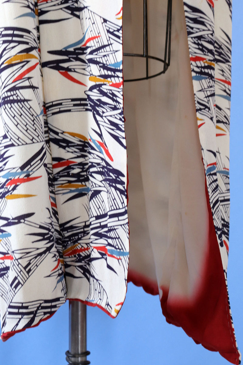 Midcentury Abstract Kimono S-L
