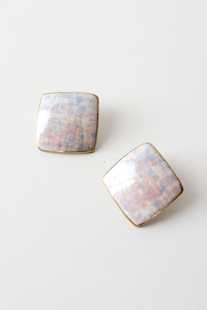 Iridescent Square Earrings