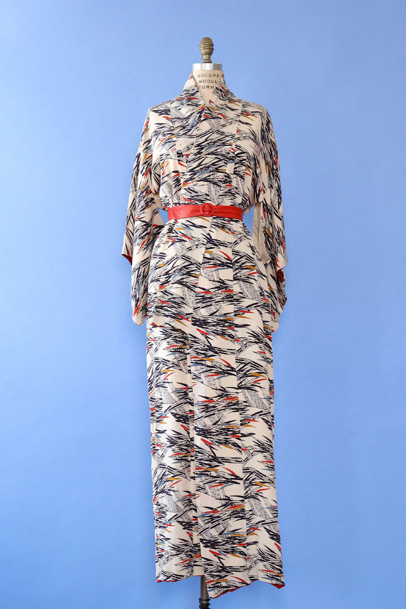 Midcentury Abstract Kimono S-L