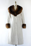 White Leather Penny Lane Coat S/M