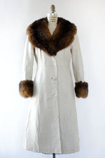 White Leather Penny Lane Coat S/M