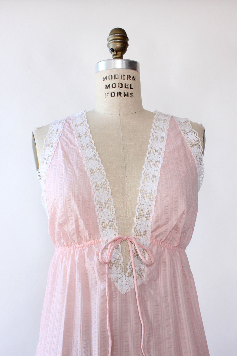Blush Seersucker Nightgown S/M Petite