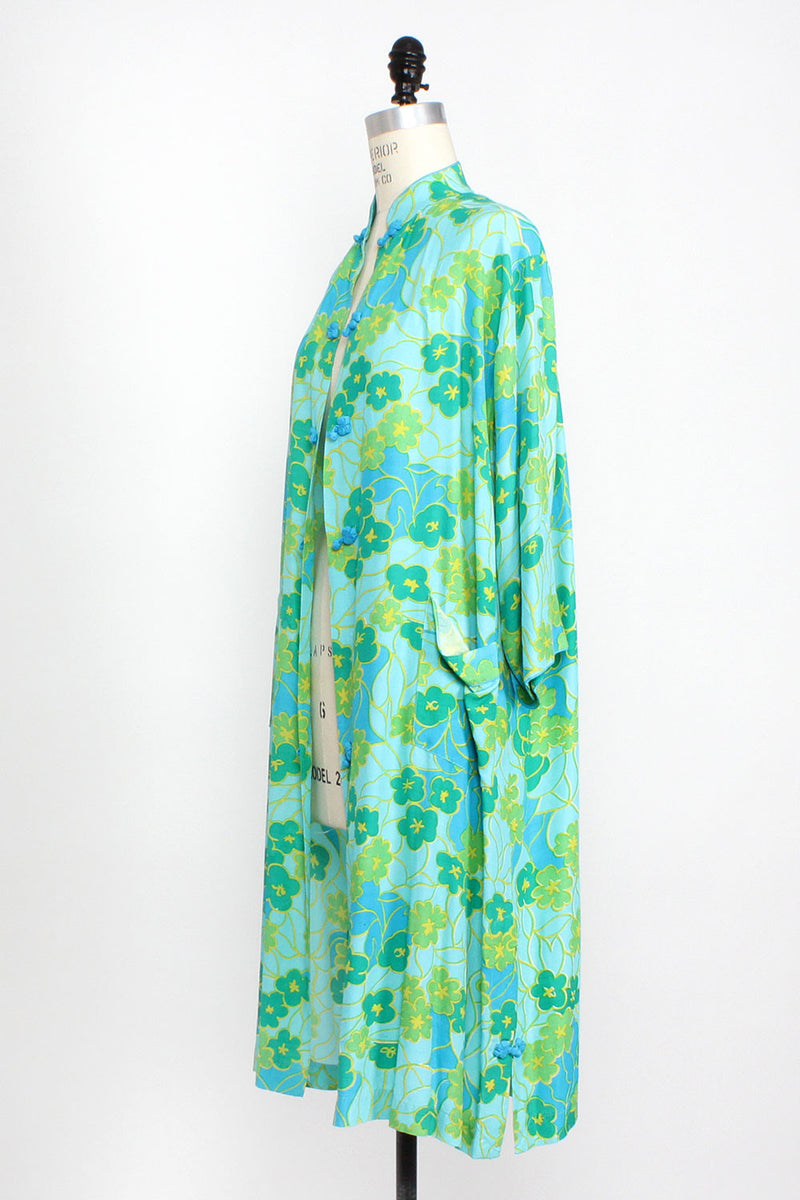 Turquoise Lime Floral Robe Jacket