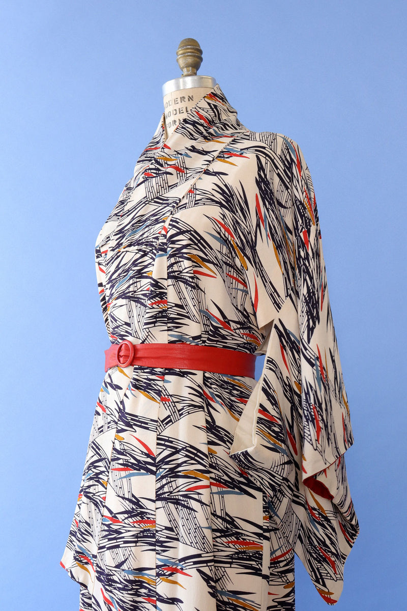 Midcentury Abstract Kimono S-L