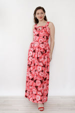 Watercolor Floral Pink Sequined Maxi S