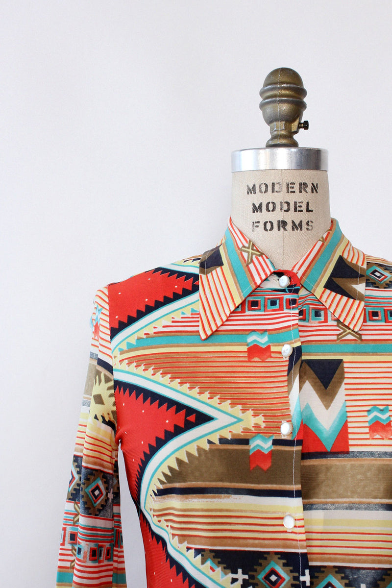 Leslie Southwestern Fitted Buttondown S/M