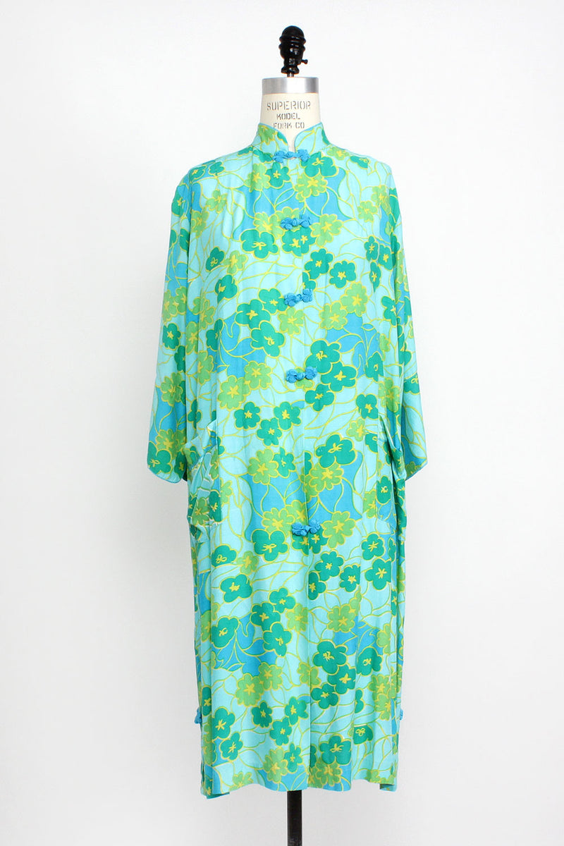 Turquoise Lime Floral Robe Jacket