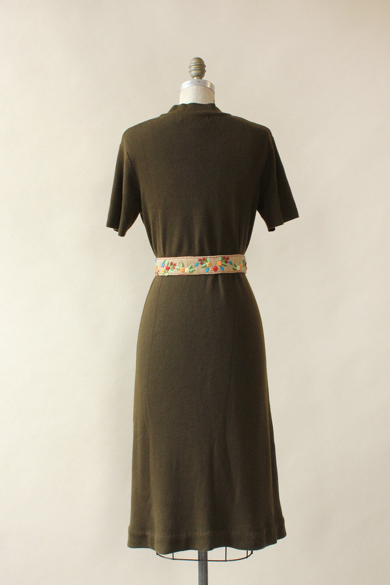 Nina Olive Knit Dress M/L