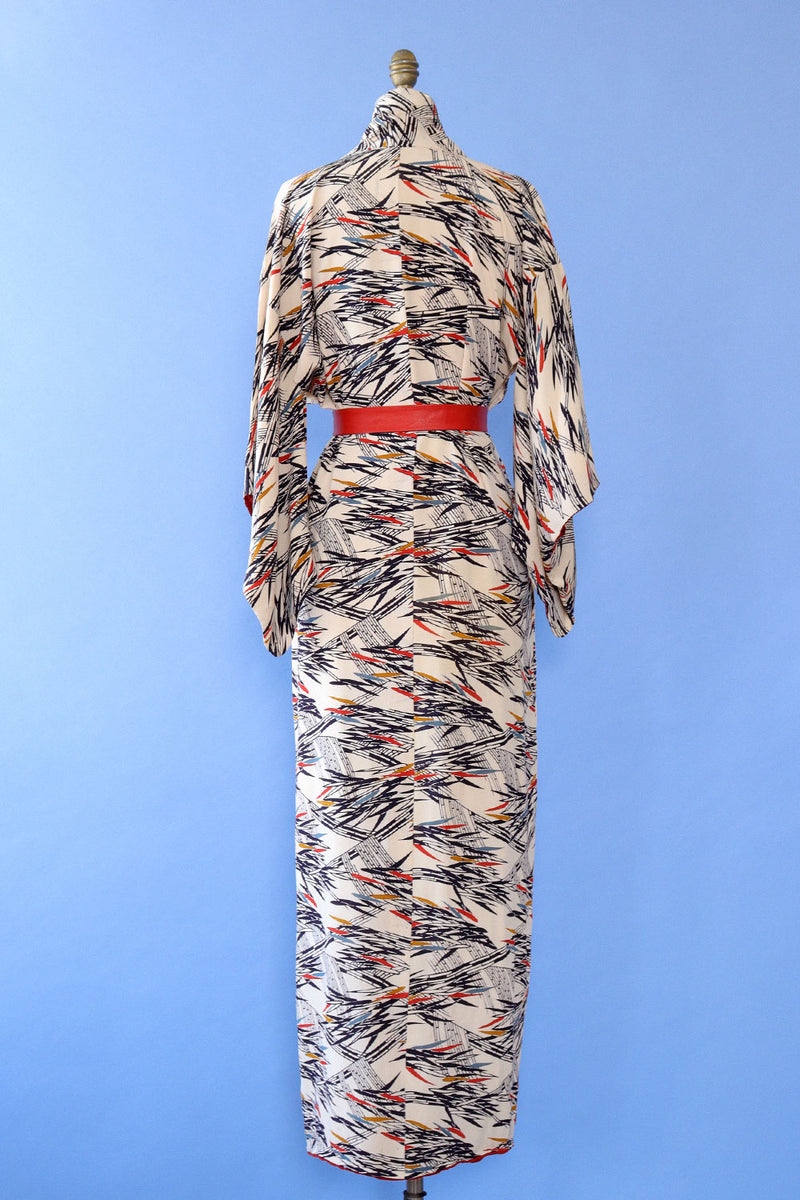 Midcentury Abstract Kimono S-L