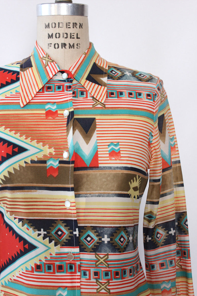 Leslie Southwestern Fitted Buttondown S/M